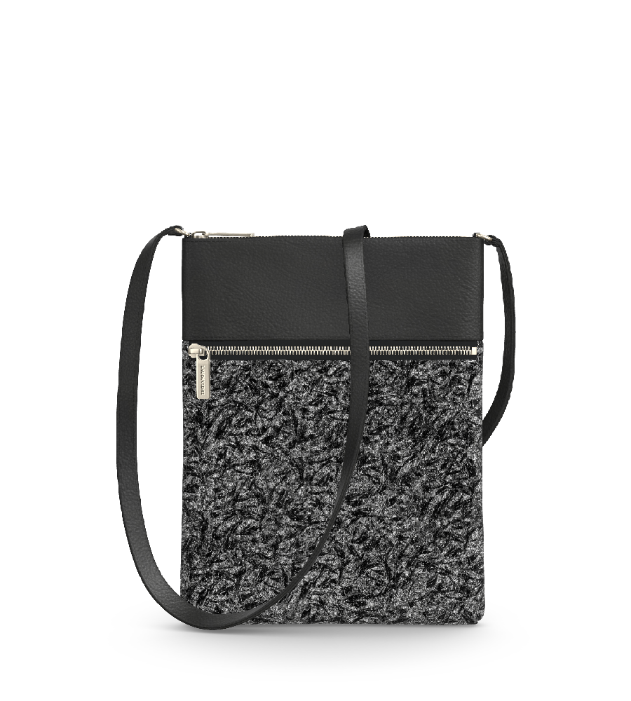 Black/Metallic Silver Leaf (In Stock)