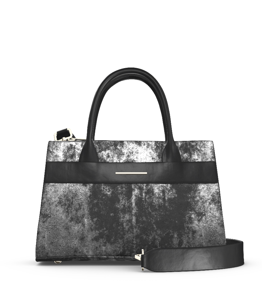 Distressed Metallic Black/Black