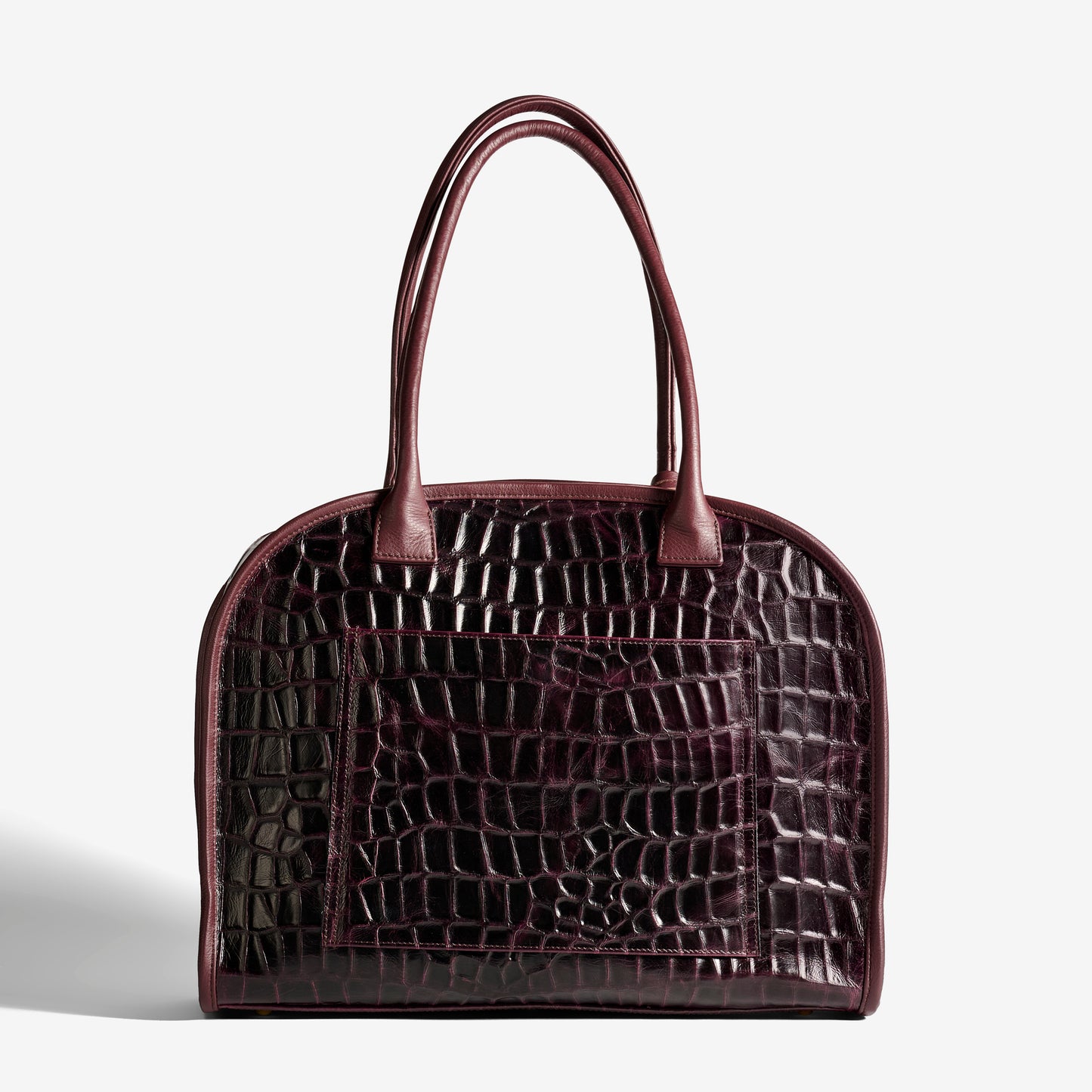 Diva Carryall in Croco Burgundy/Bordeaux Travel Bag Back