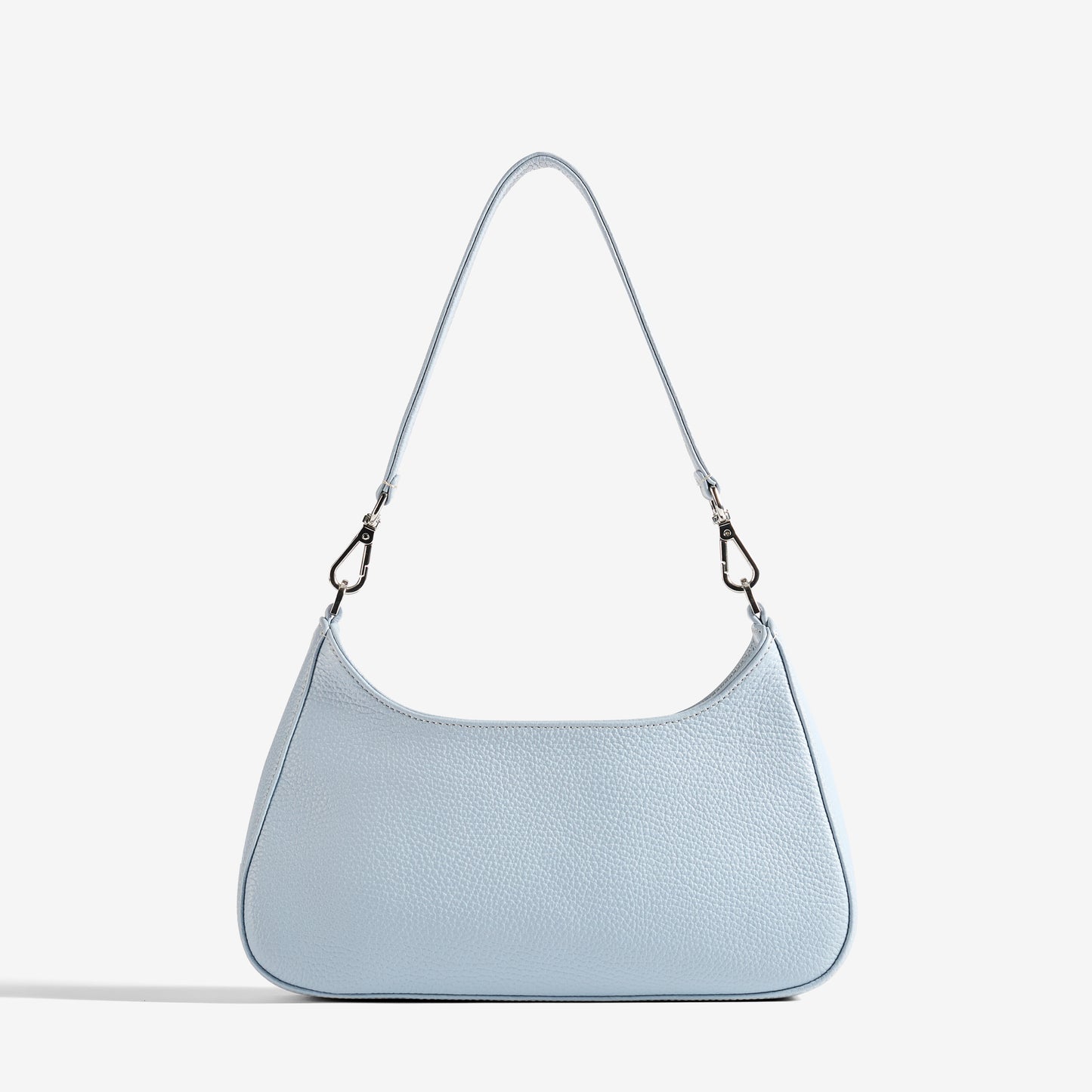 Harmony Shoulder Bag in Soft Steel Blue Silver Hardware Front