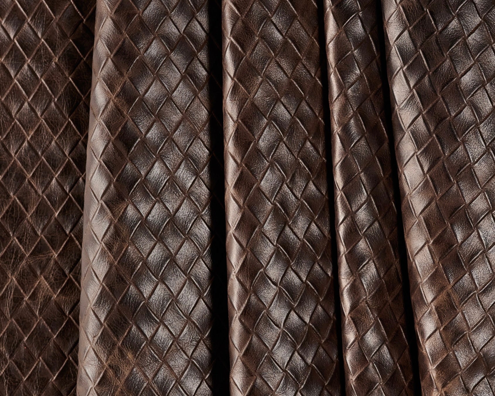Basketweave Brown Leather