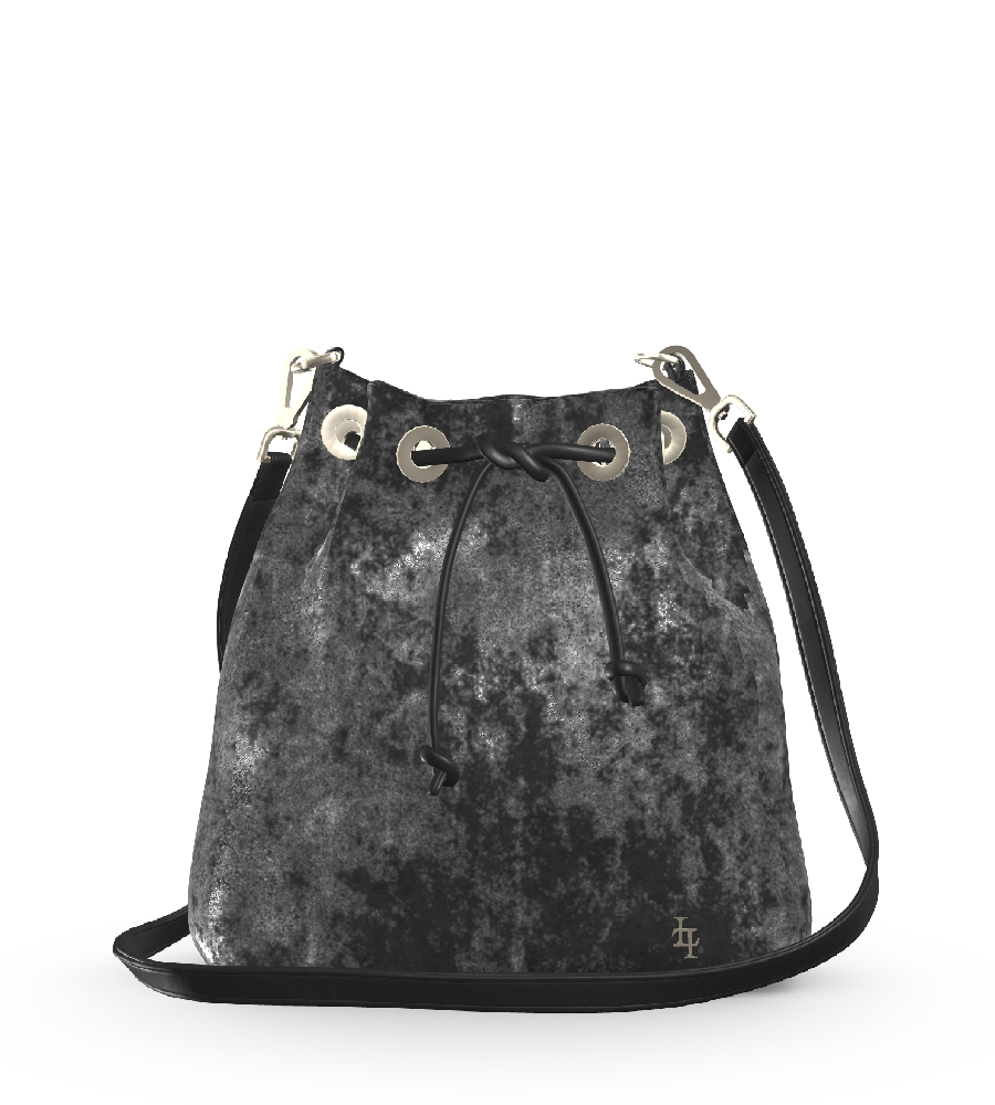 Distressed Metallic Black/Black