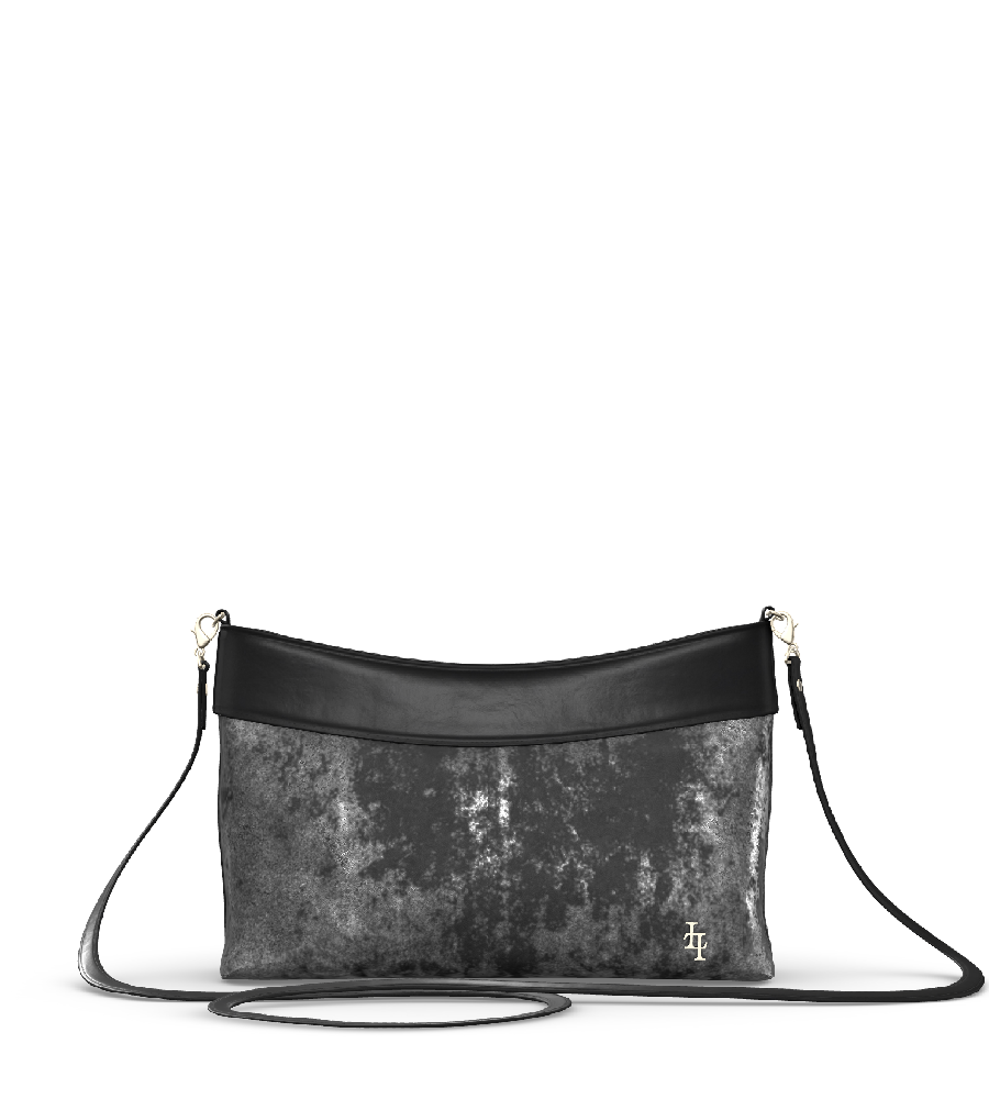 Distressed Metallic Black/Black