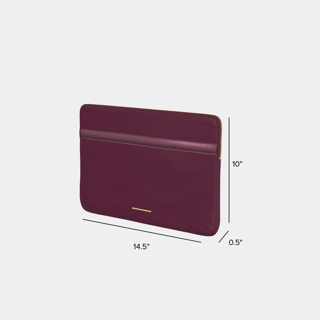 Adagio Laptop Case in Plum and Metallic Plum Case Product Dimensions