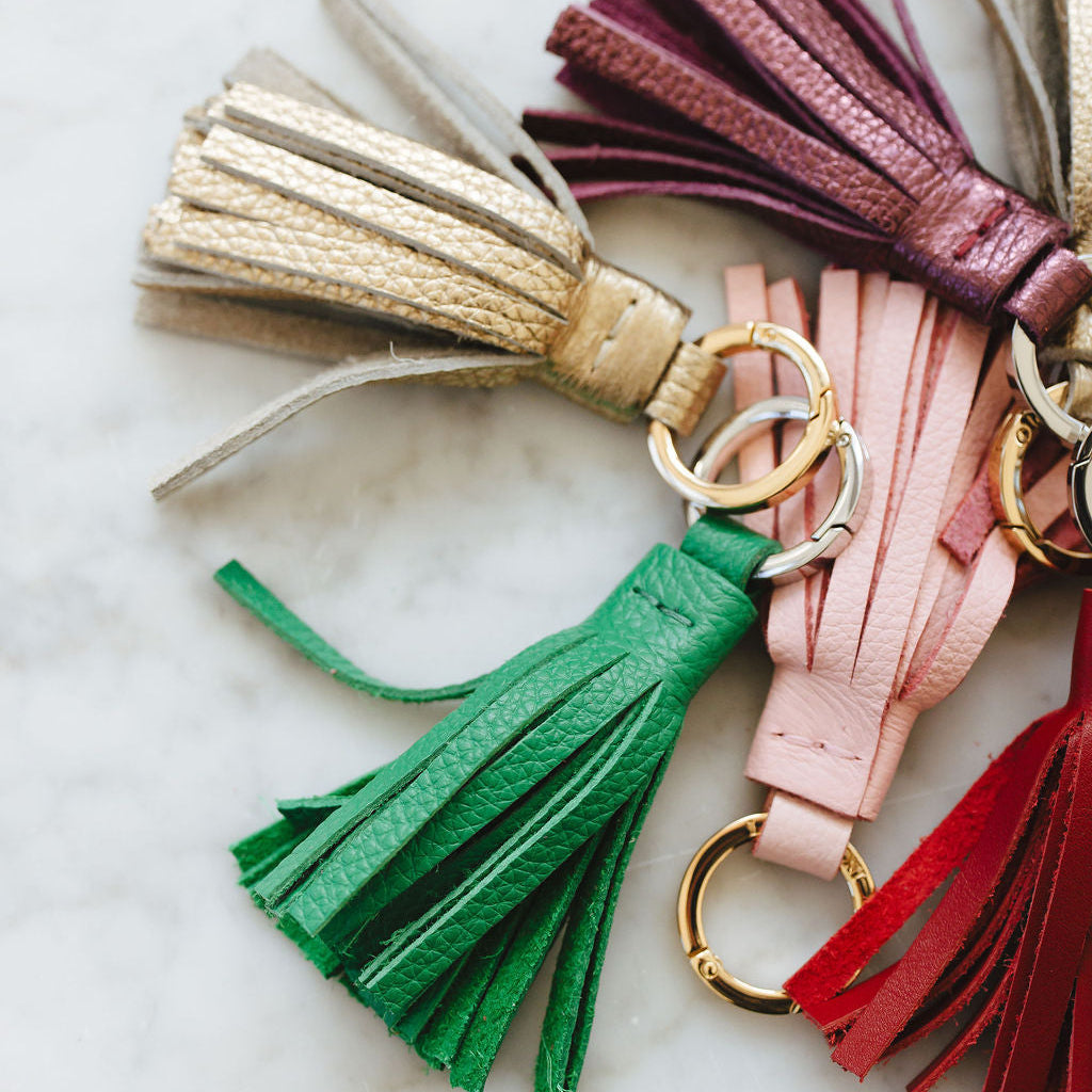 Keynote Keychain Leather Tassel in Multiple Colors