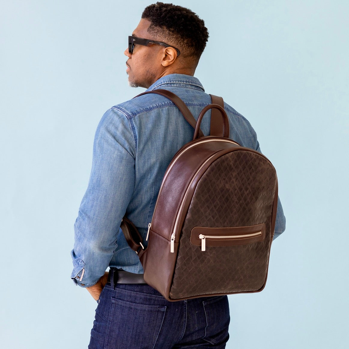 customizable leather backpack Moto Large Backpack