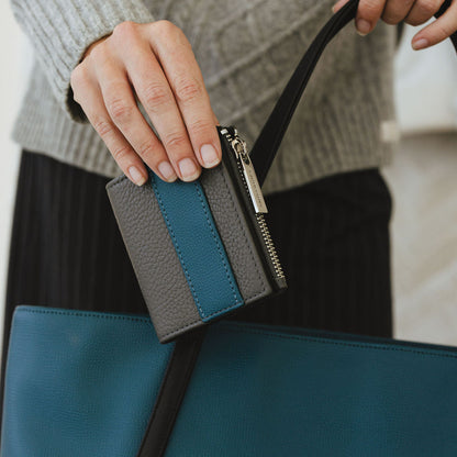 Mezzo Small Wallet Carbon/Turqouise