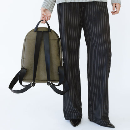 Motto Medium Backpack in Savanna Moss/Black on Female Backside Detail