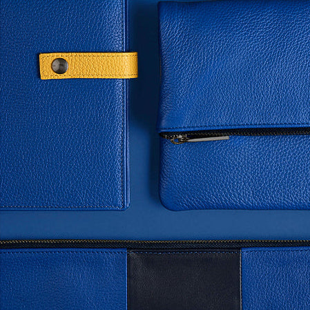 Pebble Marine Blue Leathers