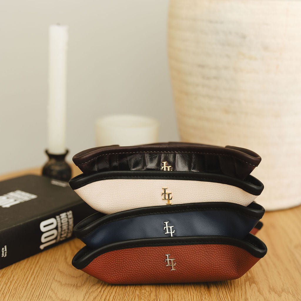 Tenor Valet Key Tray Stacked in Multiple Leathers