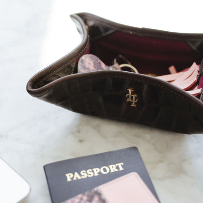 Tenor Valet Tray in Croco Burgundy