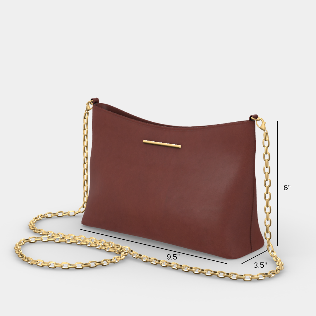 Vivace Crossbody with Chain in Cognac and Gold Hardware Specifications