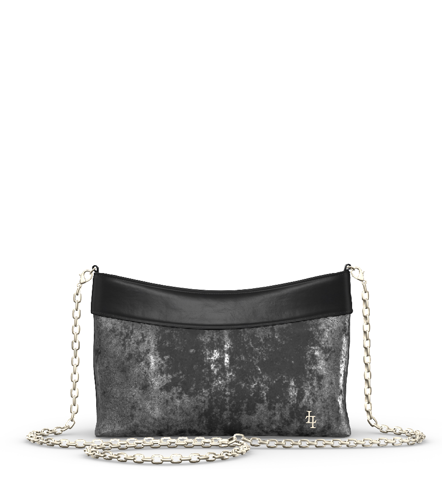 Distressed Metallic Black/Black