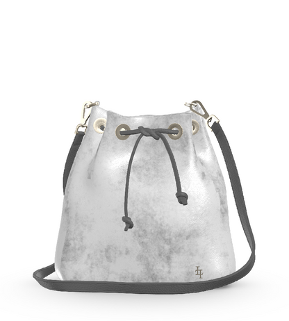 Distressed Metallic Silver/Carbon