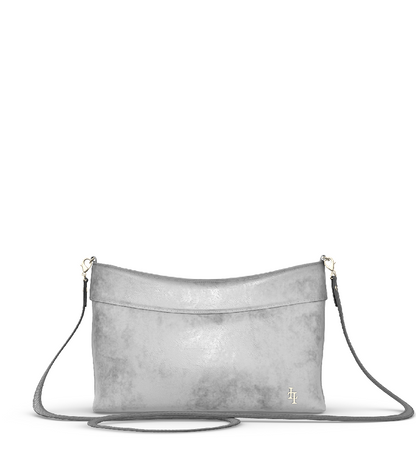Distressed Metallic Silver/Carbon